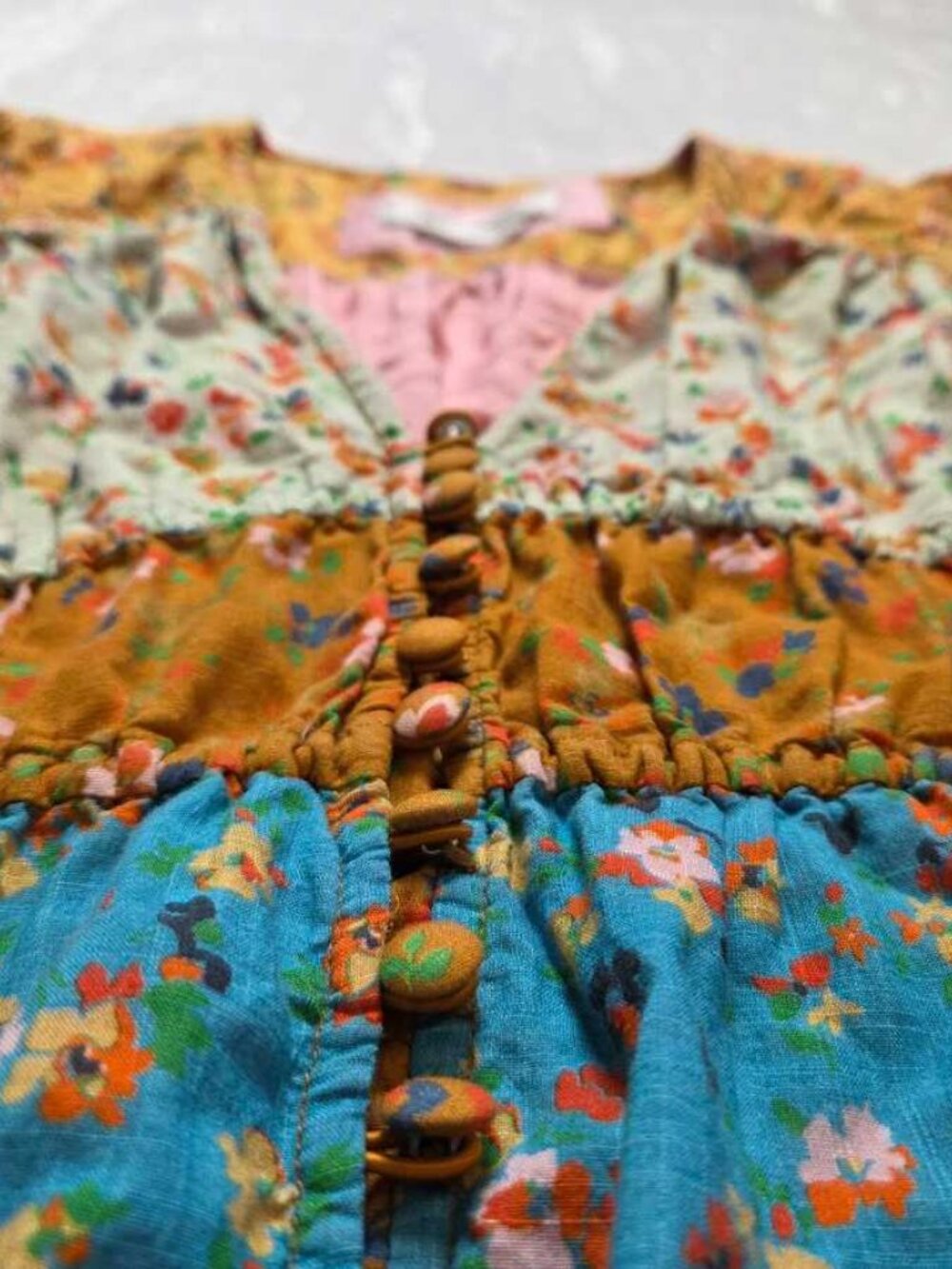 XSP By Anthropologie Tiered & True floral maxi prairie dress XS Petite #4 - Picture 6 of 12